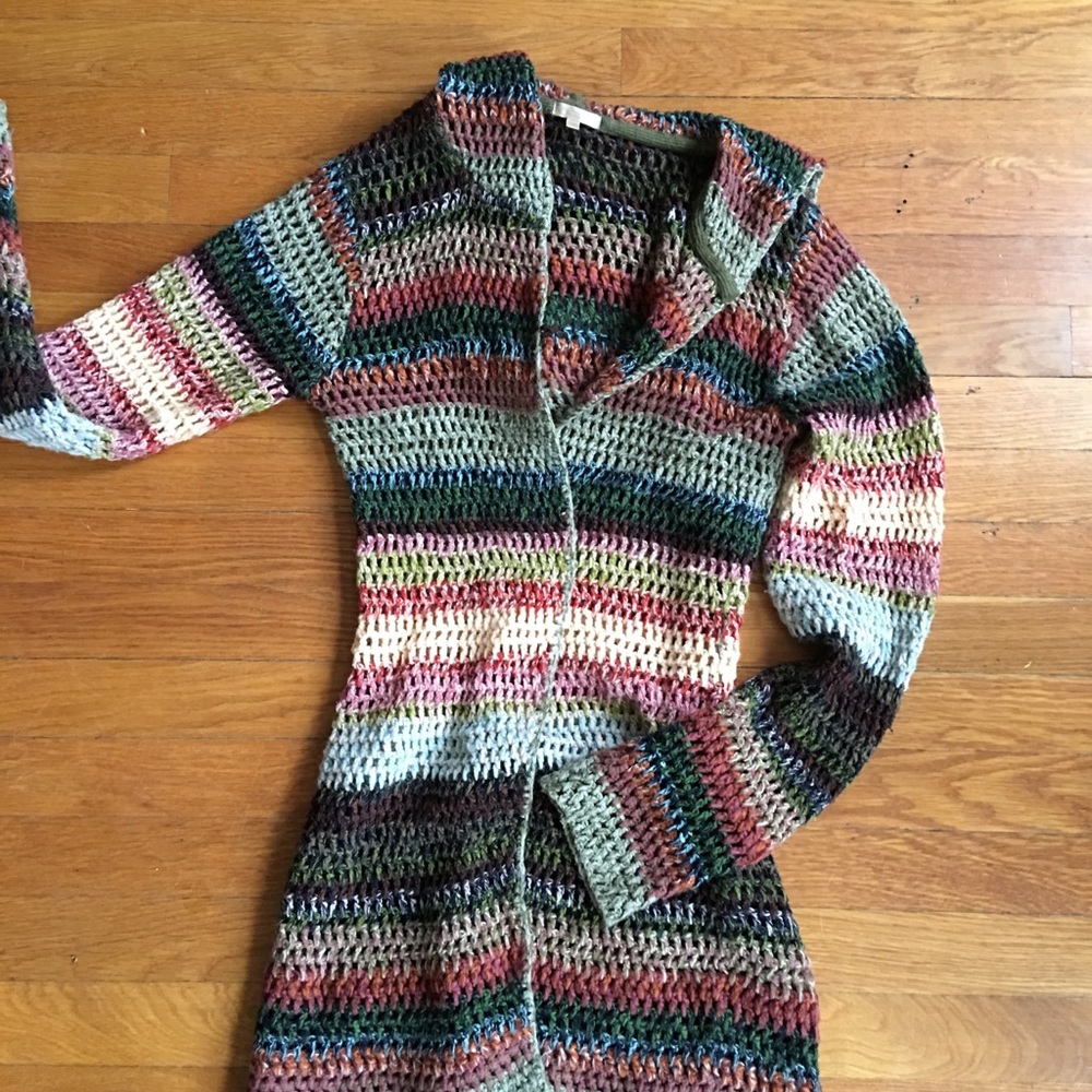 Lux crochet duster w/ hood M